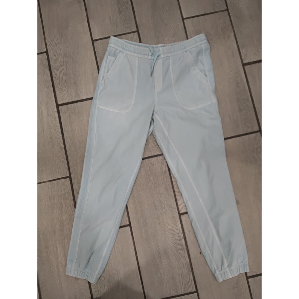 Athleta Light Blue Jogger Pants Drawstring Waist Pockets Size 8